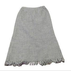 Harvé Benard Sport Hounds Tooth Wool Skirt 10